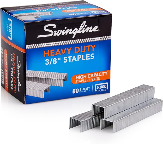 Swingline Staples, Heavy Duty, 3/8" Length, 60 Sheet Capacity, 1 Pack by Swingline