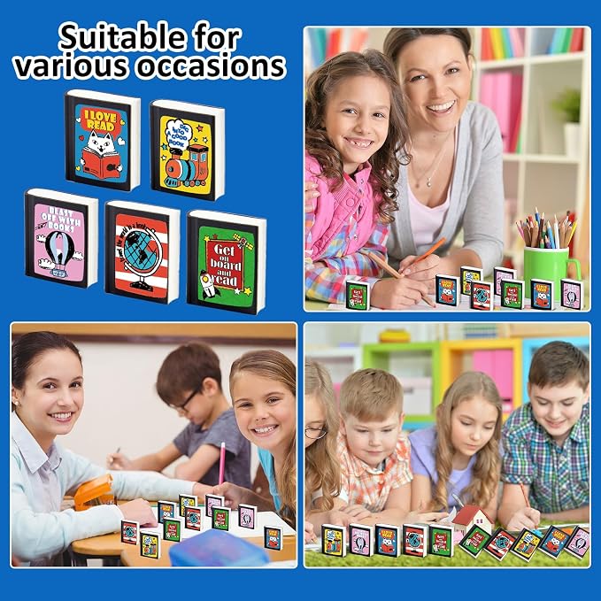 party greeting 100Pcs I Love to Read Pencil Erasers Fun Erasers Bulk - Image 6
