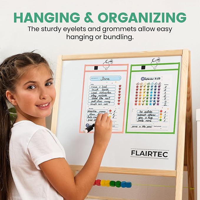 7-Pack Dry Erase Pockets – 10x14 Heavy Duty Sleeves - Image 5