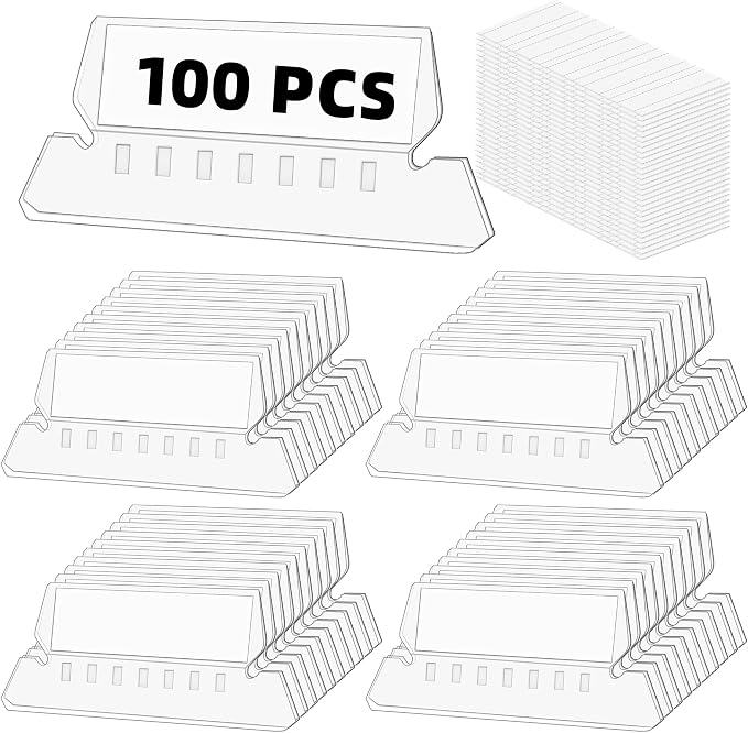 File Folder Tabs, SUNEE 100 Sets Hanging File Folder Labels Tabs and Inserts by SUNEE
