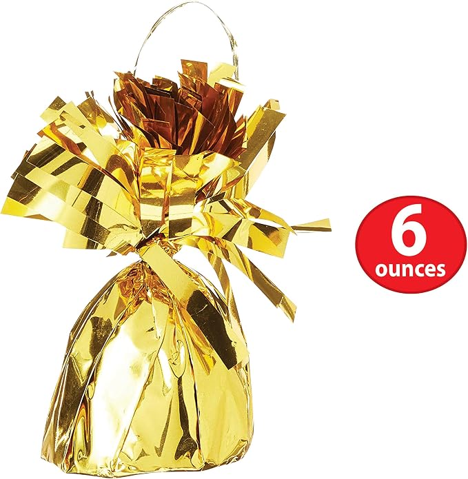 Beistle 50804 GD Metallic Wrapped Balloon Weights, 6 Ounces - Image 2