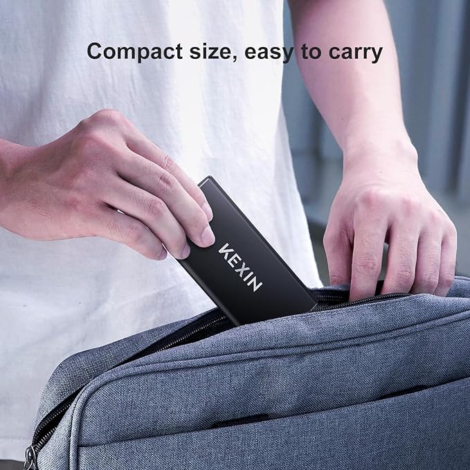 KEXIN External SSD 1TB External Hard Drive USB C Portable SSD, Up to 500MB/s, USB 3.1 External Solid State Drive 1T for PC Mac Android Game Console, Laptop, Xbox, PS4 and More-DeskLoop Office