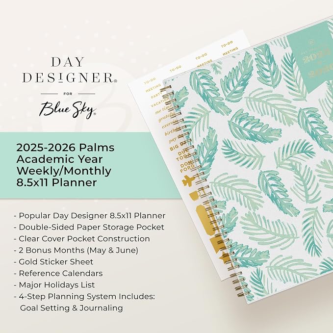 Blue Sky Day Designer 2025-2026 Weekly and Monthly Academic Year Planner - Image 8