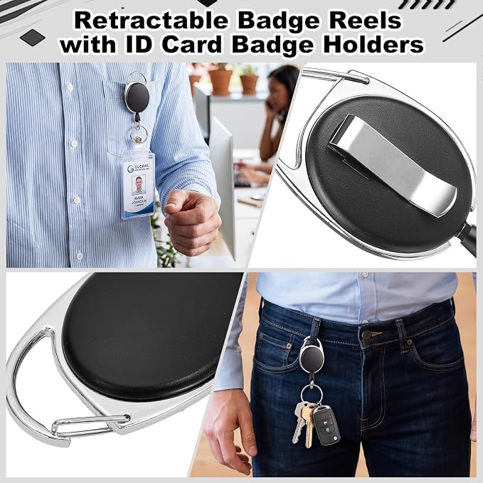 2 Pack Badge Holder Retractable Clip Heavy Duty Reels - Image 4
