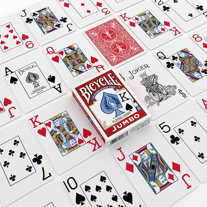 Bicycle Jumbo Index Playing Cards, 2 Pack Large Print Poker Size Deck of Cards - Image 5