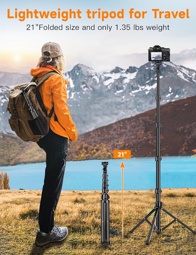 Phone Tripod, Portable Aluminum Cellphone Stand - Image 6