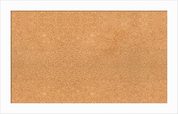 Amanti Art Natural Cork Board for Wall, 21x33 Vision Board with White Frame, Medium Corkboard Office Decor for Home Organization, Casual Corkboard Pinboard to Display Items for Home Organization in-DeskLoop Office