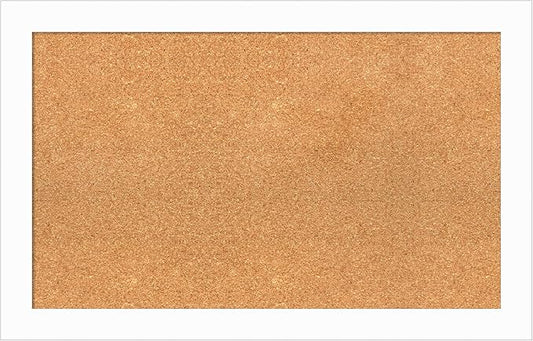 Amanti Art Natural Cork Board for Wall, 21x33 Vision Board with White Frame, Medium Corkboard Office Decor for Home Organization, Casual Corkboard Pinboard to Display Items for Home Organization in-DeskLoop Office