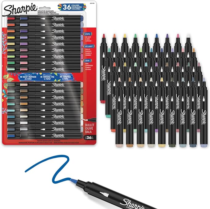 Sharpie Creative Markers Variety Pack, Water-Based Acrylic Paint Markers by Unknown
