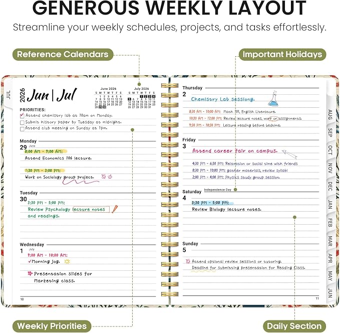 Planner 2026-2027, Academic Year Weekly and Monthly Calender Planner, from Jul - Image 3