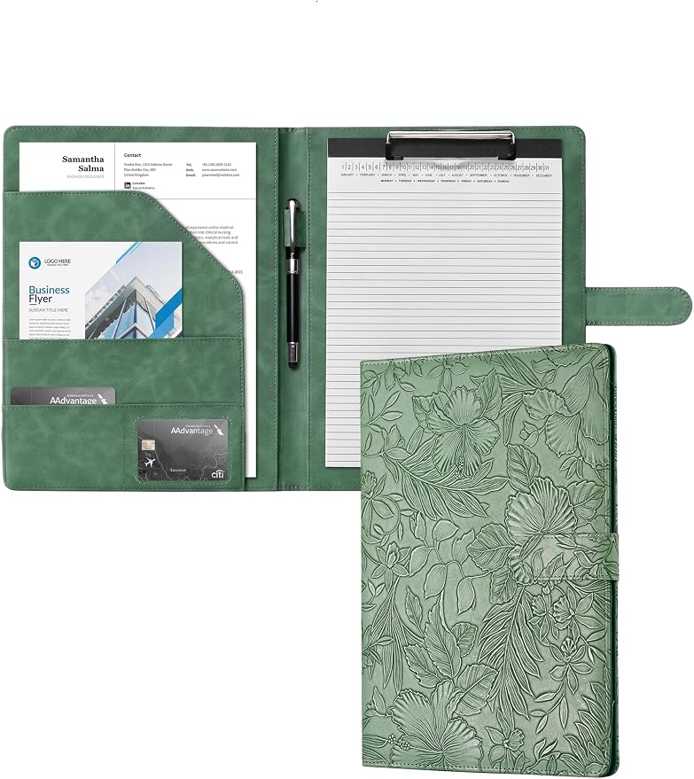 Clipboard Folder Padfolio, Mymazn Writing Portfolio Faux Leather Clipboards by Mymazn