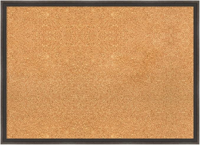 Amanti Art Natural Cork Board for Wall, 21x29 Vision Board with Brown Wood Frame, Medium Corkboard Office Decor for Home Organization, Casual Corkboard Pinboard to display items for home organization-DeskLoop Office
