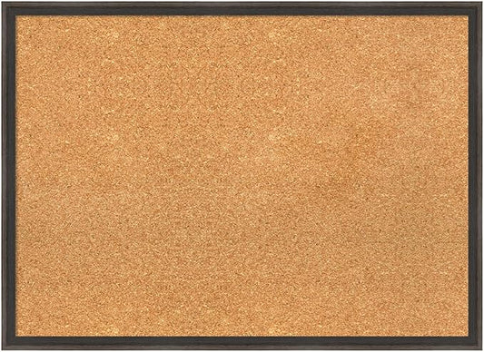 Amanti Art Natural Cork Board for Wall, 21x29 Vision Board with Brown Wood Frame, Medium Corkboard Office Decor for Home Organization, Casual Corkboard Pinboard to display items for home organization-DeskLoop Office