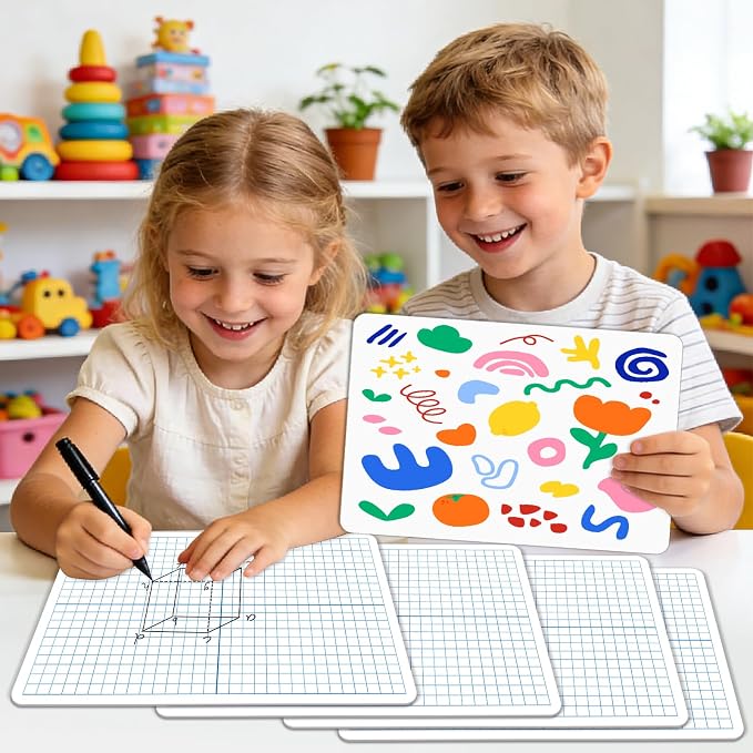 10 Pack Double-Sided Dry Erase Graph Boards, XY Axis Grid & Blank Side - Image 7