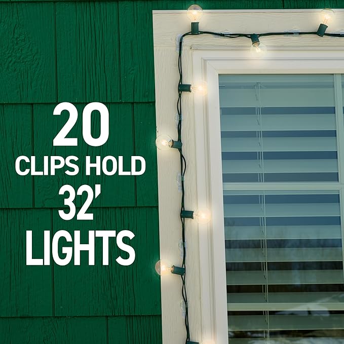 Command Outdoor Light Clips, 20 Clear Clips and 24 Command Strips, Damage-Free - Image 5