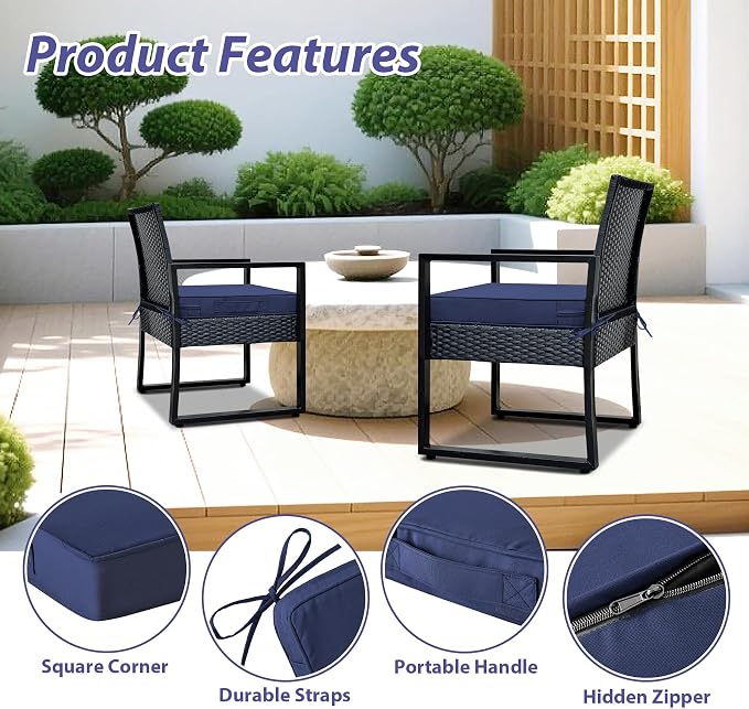 IPYNBAP Outdoor Chair Cushions Set of 4 -Waterproof Outdoor Seat Cushions - Image 5