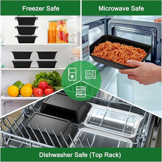 Dealusy 50 Pack 38 oz Meal Prep Containers Reusable - Image 5