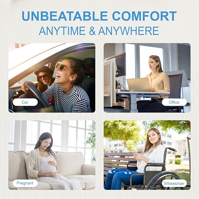 Car Seat Cushion, Comfortable Memory Foam Seat Pillow for Driving, Sciatica-Back Pain Relief, Cushion for Car-Truck, Office, Wheelchair - Mesh Gray-DeskLoop Office