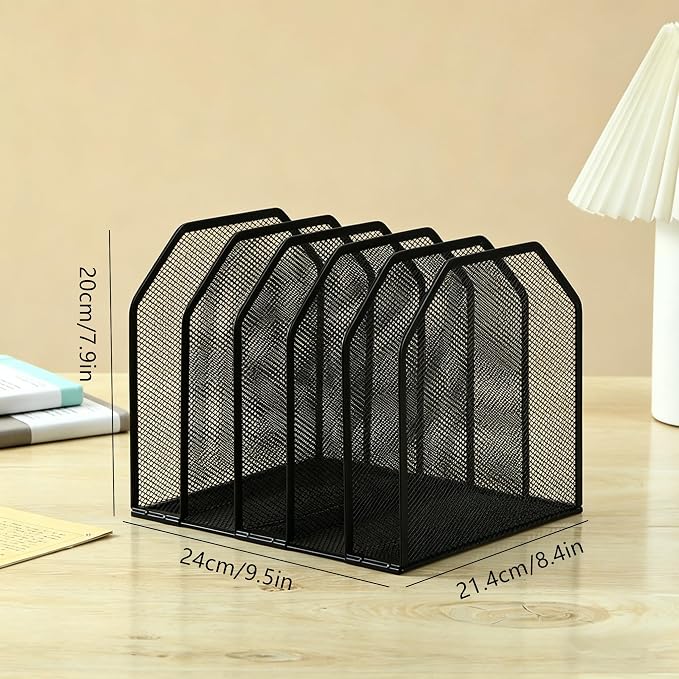 5-Section Mesh Desktop File Sorter Organizer, Adjustable File Organizer - Image 7