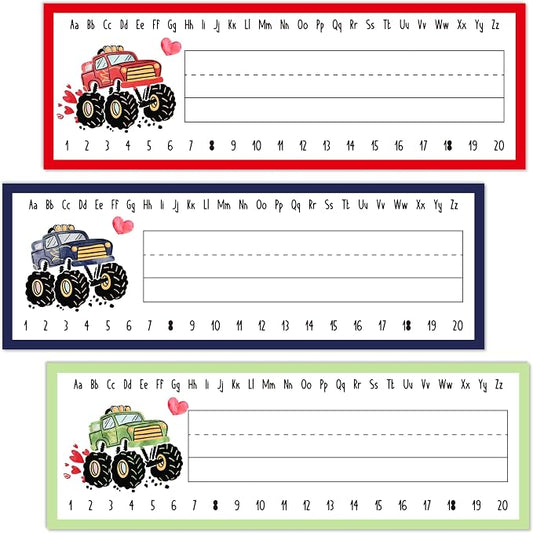 Name Tags for Classroom Desks, Truck Theme Students Name Plates, Truck Bash by Unknown