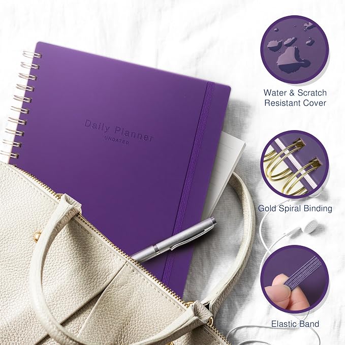 AUROPLANNER Undated Daily Planner To Do List Hourly Schedule 2027 2026 2025 - Image 3