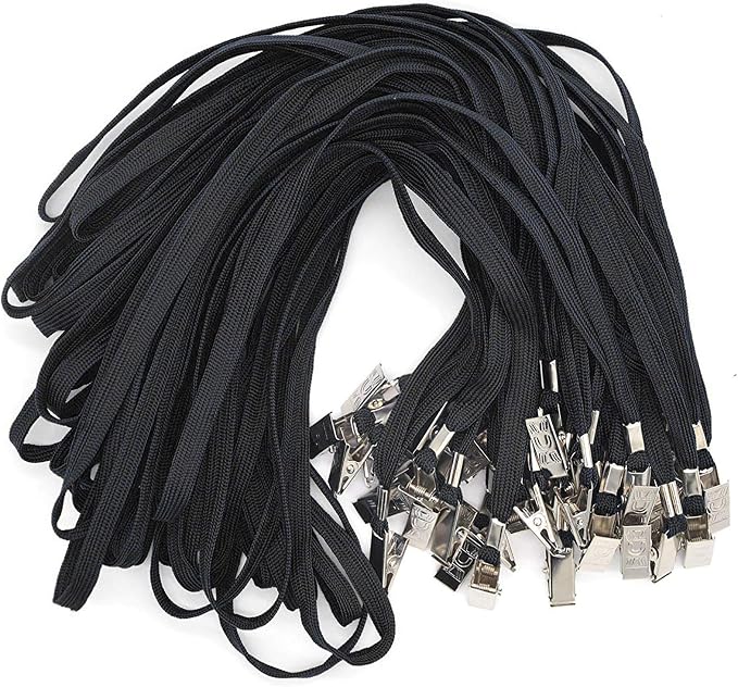 Bird Fiy Black Lanyards 100 Pack Bulk Badge Lanyards by BirdFiy