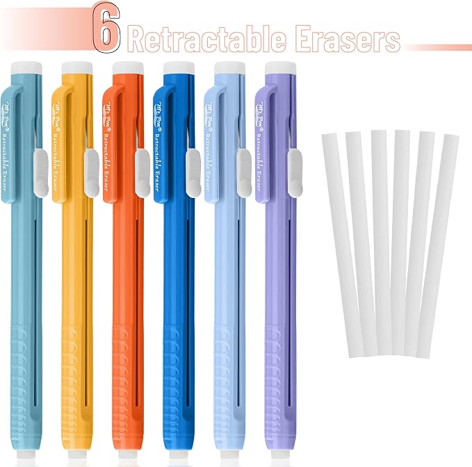 Mr. Pen- Retractable Mechanical Eraser Pens, 6 Pack, Winter Colors | Latex-Free - Image 2