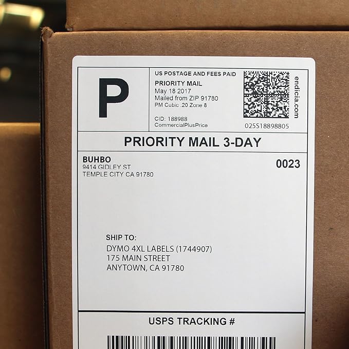 Buhbo Compatible with DYMO LabelWriter 4XL 4" x 6" Shipping Label 1744907, White (220 Per Roll)-DeskLoop Office