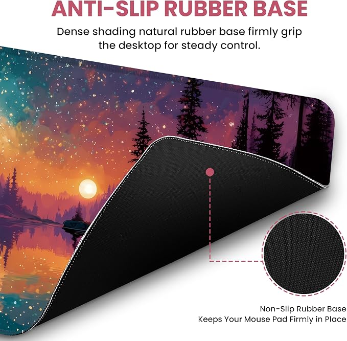 Aesthetic Desk Mat, Cute Aurora Lake Desk Pad Protector - Image 3
