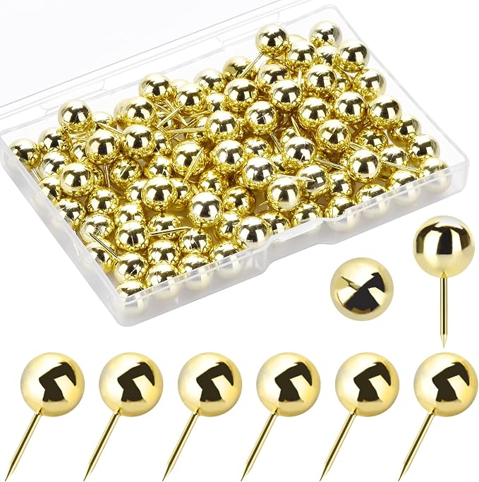60 Pcs Push Pins, Thumb Tacks for Decorative Wall by Wteehn