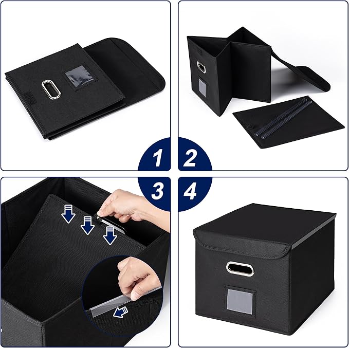 File Organizer Box with Lid, Large Hanging File Folder Organizer with Plastic - Image 3
