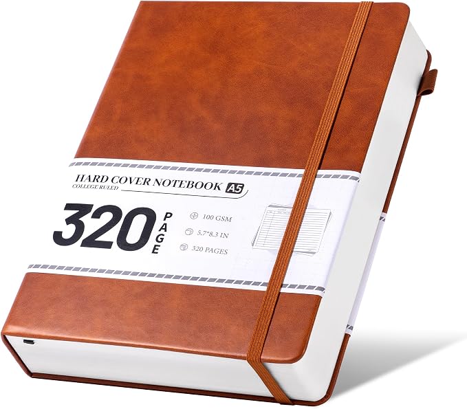 CAGIE Journal Notebook for Men Women- Brown Journaling Notebooks Journals by CAGIE