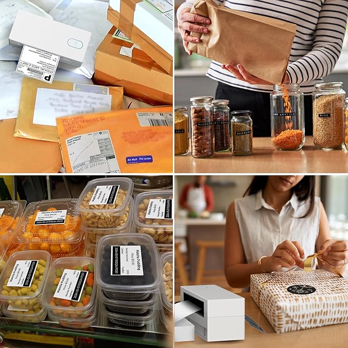 Nelko Bluetooth Thermal Shipping Label Printer, Wireless 4x6 Shipping Label Printer for Small Business, Support Android, iPhone and Windows, Widely Used for Amazon, Ebay, Shopify, Etsy(White)-DeskLoop Office