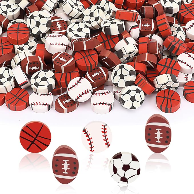 JUNEBRUSHS 150Pcs Football Erasers Mini Erasers by JUNEBRUSHS