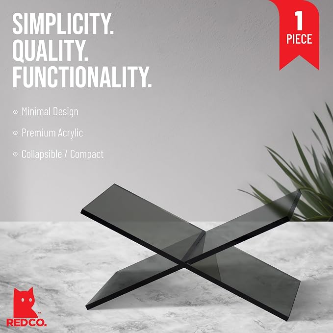 Red Co. Transparent Grey Acrylic Book Holder 2 Piece Reading Stand - Image 2