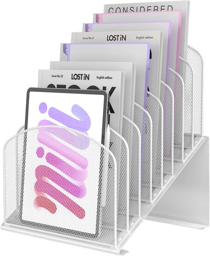Inclined Desk File Organizer Metal Desk Magazine Folder Holder by Sinboun