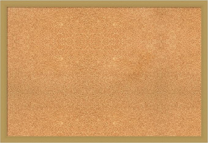 Amanti Art Natural Cork Board for Wall, 26x38 Vision Board with Gold Frame, Large Corkboard Office Decor for Home Organization, Casual Corkboard Pinboard to display items for home organization-DeskLoop Office