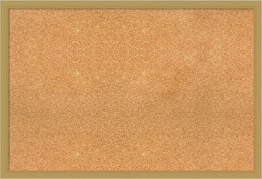 Amanti Art Natural Cork Board for Wall, 26x38 Vision Board with Gold Frame, Large Corkboard Office Decor for Home Organization, Casual Corkboard Pinboard to display items for home organization-DeskLoop Office