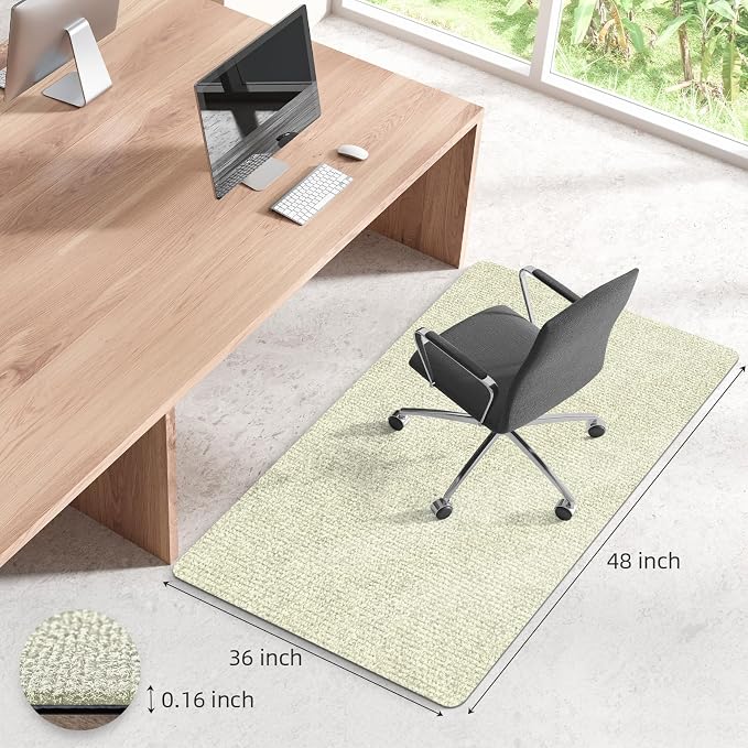 Office Chair Mat for Hardwood Floors 48"x36", Durable Non-Slip Large Tile Floor - Image 3