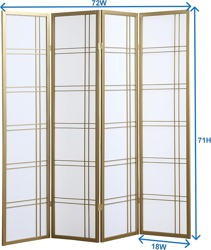 NicBex Room Divider 4 Panel Room Dividers with Paper-Looking Partition Room Dividers and Folding Privacy Screens Wall Divider for Home, Office, Room Separation,72" W x 1" D x 70" H, Silver-DeskLoop Office