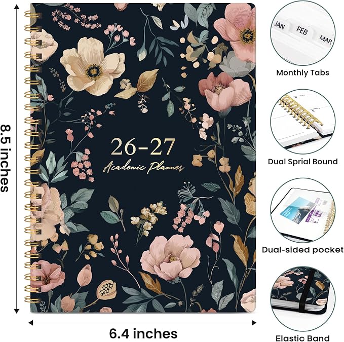 Academic Planner 2026-2027, Weekly and Monthly Calendar Book, July 2026 – June - Image 5