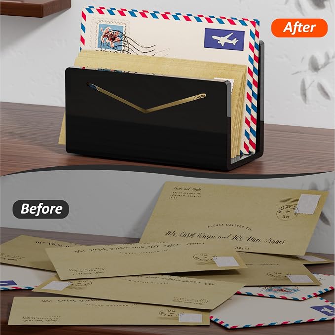 FUCDTEFC Acrylic Mail Holder, Vertical Envelope Mail Holder - Image 5