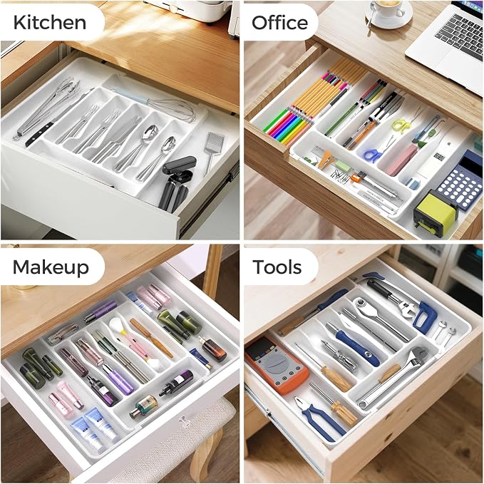 ukeetap Extra Large Expandable Silverware Organizer, BPA-Free Food-Safe Cutlery - Image 8
