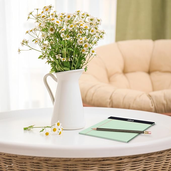 Colored Legal Notepads 5x8, Pack of 12- Perforated Narrow Ruled Writing Pad - Premium Thick Paper, No Ink Bleeding - Legal Pads For Home, Office, School, Business - 50 Sheets Per Notebook-DeskLoop Office