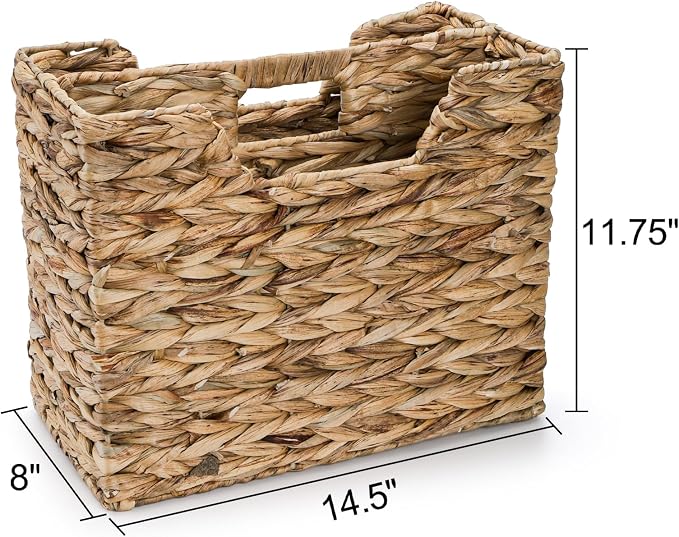 Yesland Hand-Woven Magazine Basket 14.5"x8"x11.75" - Image 2