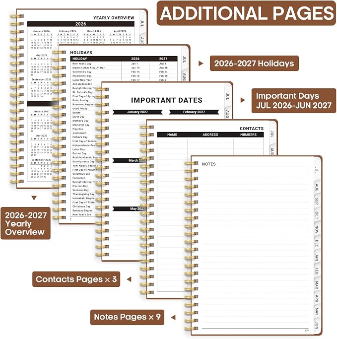 8.5" x 11" Academic Planner 2026-2027, Weekly & Monthly Calendar Planner Book - Image 4
