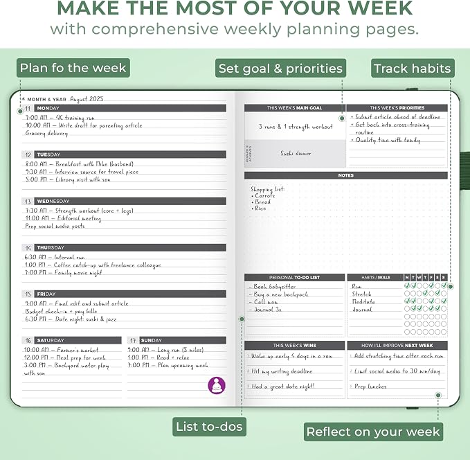 Clever Fox Planner Large – Undated Weekly & Monthly Planner - Image 6