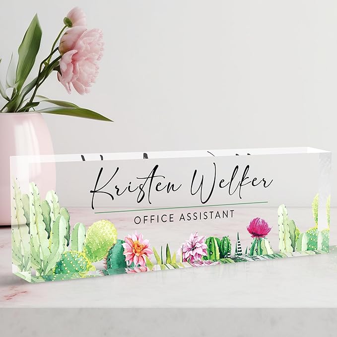 Personalized Custom Name Plate, Office Desk Decor by AeekdookWoodenPuzzles