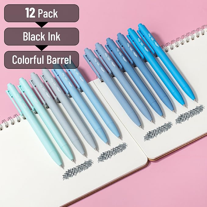 Mr. Pen- Retractable Gel Pens, 12 Pack, Sky Blue Barrel | Fine Point 0.5mm - Image 2