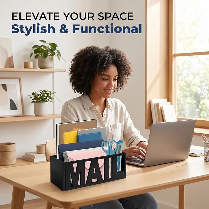 Mail Organizer Countertop, Desk or Wall Mail Holder - Image 2